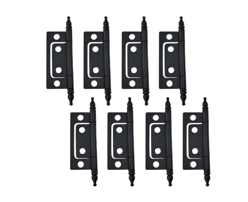 QCAA Durable Steel Non-Mortise Hinge with Final Pins, for Chest, Box, Vintage Cabinet Furniture, 2"x0.9", Matte Black, Made in Taiwan, 8 Pack - color: Matte Black, size: 8 Pack (2" x 0.9", Final Pins)