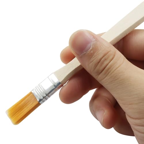 12 Pcs Soft Bristle Paint Brush, 5 Inch Wood Handle Trim Painting Tool Small Paint Brushes, Edge Painting Tool for Walls/Touch Up/Cabinets/Fences（White） - color: White