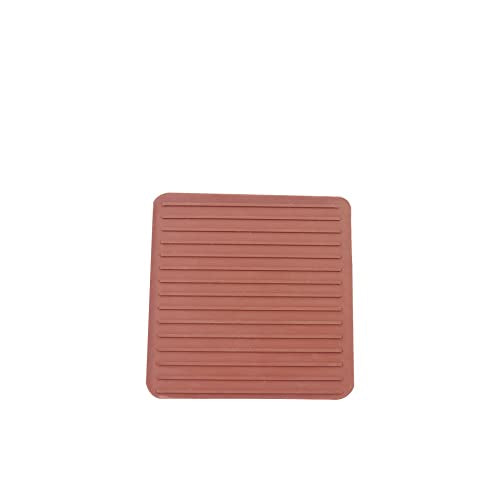 Non Slip Furniture Pads, SAFYY Square Rubber Anti Skid Caster Cups Leg Coasters, Couch, Chair, Feet, and Bed Stoppers with Anti-Sliding Floor Grip, Furniture Floor Protectors - size: 2.5'' Brown 4 Pack