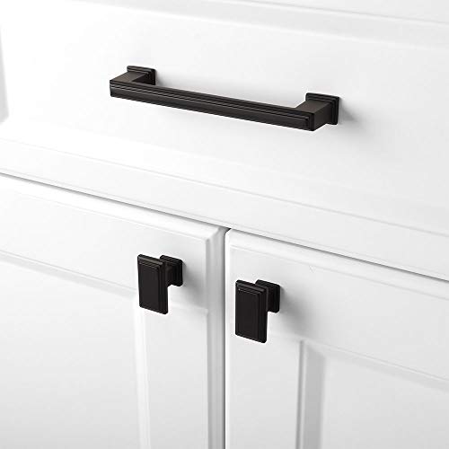KOOFIZO 10 Pack Matte Black Cabinet Knobs Black Drawer Knobs K07 Rectangular Single Hole Cabinet Pulls for Cabinets Drawers Dresser Cupboard Bedroom Closet Bathroom Vanity - color: Black, size: Knob 01 - 10Pcs