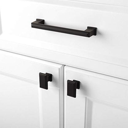 KOOFIZO 10 Pack Matte Black Cabinet Knobs Black Drawer Knobs K07 Rectangular Single Hole Cabinet Pulls for Cabinets Drawers Dresser Cupboard Bedroom Closet Bathroom Vanity - color: Black, size: Knob 01 - 10Pcs