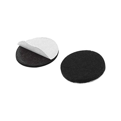 uxcell Furniture Pads Round 20mm 30pcs Self-Stick Non-Slip Anti-Scratch Felt Pads Floors Protector Black