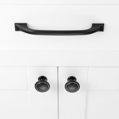 Matte Black Cabinet Knobs Black Drawer Knobs, 10 Pack 1-1/4 Inch, 8222 Round Single Hole Cabinet Pulls for Kitchen Cabinets Drawers Bedroom Dresser Cupboard Bathroom Vanity - color: Matte Black, size: 1-1/4 Inches, style: 10 Pack Round Knob