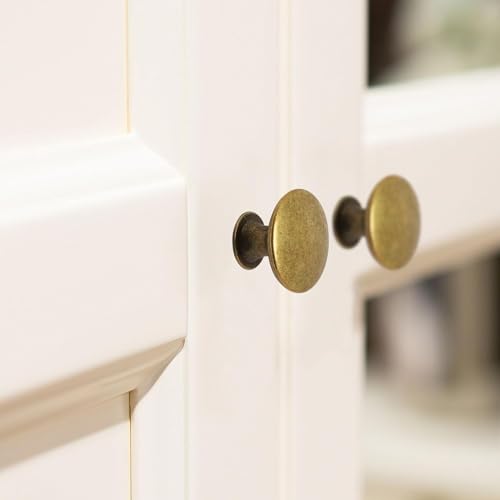 Brass Cabinet Knobs 16 Pcs, Round Drawer Knob Kitchen Drawer Knobs, Single Hole Cupboard Cabinet Door Knob Dresser Drawers Pulls Handles - color: Brass, size: 16 Pack