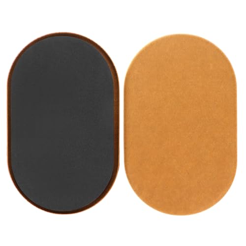 QWORK Furniture Sliders for Hardwood Floors, 4 Pieces Felt Large Oval Pads, 9-1/2" x 5-3/4" Heavy-Duty Furniture Mover, Felt Sliders