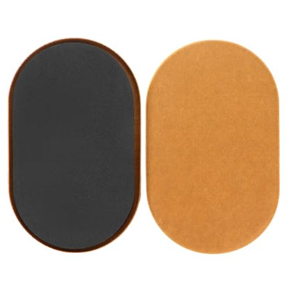 QWORK Furniture Sliders for Hardwood Floors, 4 Pieces Felt Large Oval Pads, 9-1/2" x 5-3/4" Heavy-Duty Furniture Mover, Felt Sliders