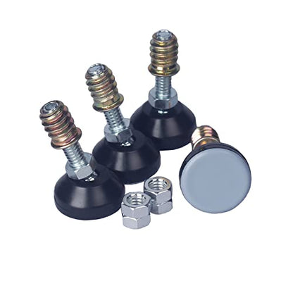 Furniture Leveler Swivel Feet PTFE(Teflon) Bottom(25mm Base),Threaded Shank(1/4-20) Adjustment Pads,Table/Chair/Cabinet/Sofa Medium Legs Leveling,Nuts Installation and Floor Protection(4 Pack) - size: 4 Pack,25mm Base 1/4-20