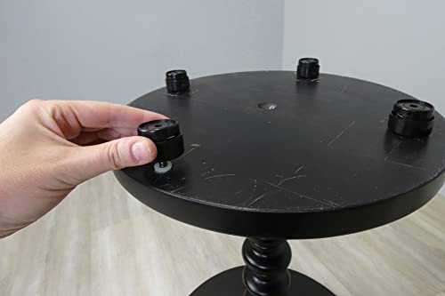 Shepherd Pack of 16 Self-Leveling Table Glides, 1/4" Threaded Stem with Adjustable Feet and Hardware, Eliminates Wobbling on Uneven Floors, Black - style: No Disc or Felt