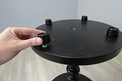 Shepherd Pack of 16 Self-Leveling Table Glides, 1/4" Threaded Stem with Adjustable Feet and Hardware, Eliminates Wobbling on Uneven Floors, Black - style: No Disc or Felt