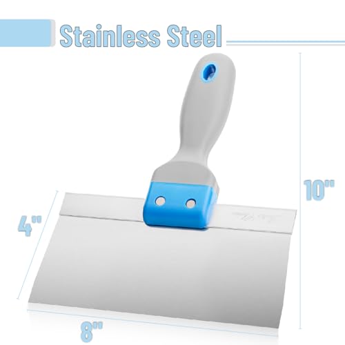 Bates- Taping Knife, 8 Inch, Stainless Steel Drywall Taping Knife, Soft Grip Handle - size: 8 Inch