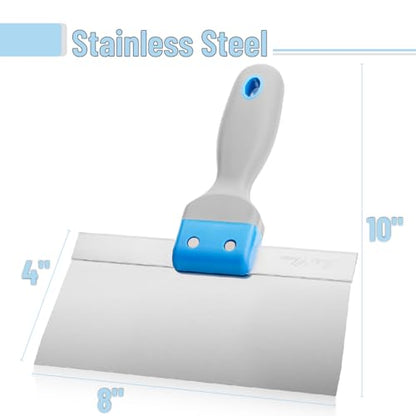 Bates- Taping Knife, 8 Inch, Stainless Steel Drywall Taping Knife, Soft Grip Handle - size: 8 Inch