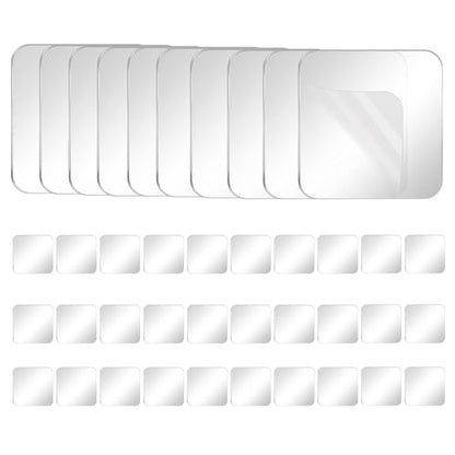 40PCS Heavy Duty Double Sided Adhesive Mounting Square Tape, Waterproof Strong Clear No Residue Removable Tape for Hanging, Wall Mounting, Home Decor & Shower - size: 40Pcs