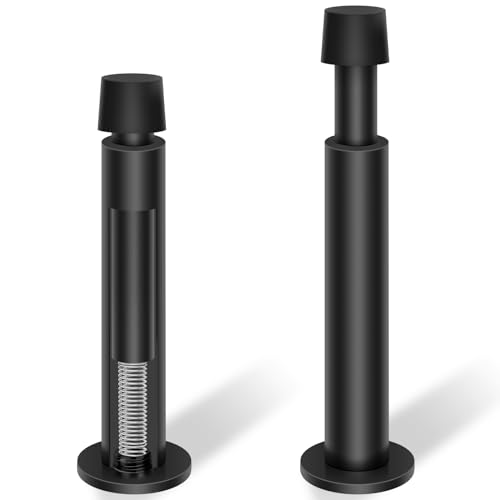 KOLAKO Door Stopper, Door Stop Black - 4.4 Inch, Door Stoppers Bumper Wall Protector with Soft Rubber Tips, 2 Pack, Matte Black - color: Black, size: 4.4 Inch - 2 Pack