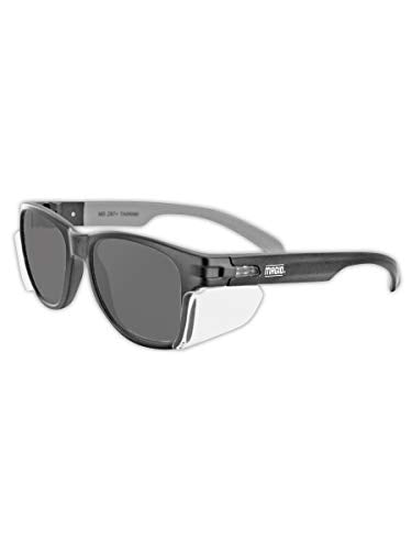 MAGID Y50 Safety Glasses for Construction | Black Frame — 2 Pair Combo - 1 Clear Lens, 1 Gray Lens | Side Shields, ANSI Z87.1+, Anti-Fog, Scratch-Resistant, 99.9% UV Protection, Polycarbonate Lens - color: Combo Lens | Clear & Gray, size: 2 Pairs