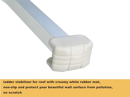 Ladder Stabilizer,Heavy Duty Aluminum Extended Ladder Accessory for Roof Gutter Guard Cleaning Tools,Ladder Stand-Off Wing Span/Wall Ladder Hooks with Non-Slip Rubber Bottom pad.(Patent) - color: Silver Gray-Aluminum