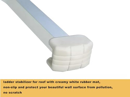 Ladder Stabilizer,Heavy Duty Aluminum Extended Ladder Accessory for Roof Gutter Guard Cleaning Tools,Ladder Stand-Off Wing Span/Wall Ladder Hooks with Non-Slip Rubber Bottom pad.(Patent) - color: Silver Gray-Aluminum