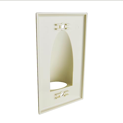Skywalker Single Gang Bundled Cable Wall Plate (Almond) - color: Almond