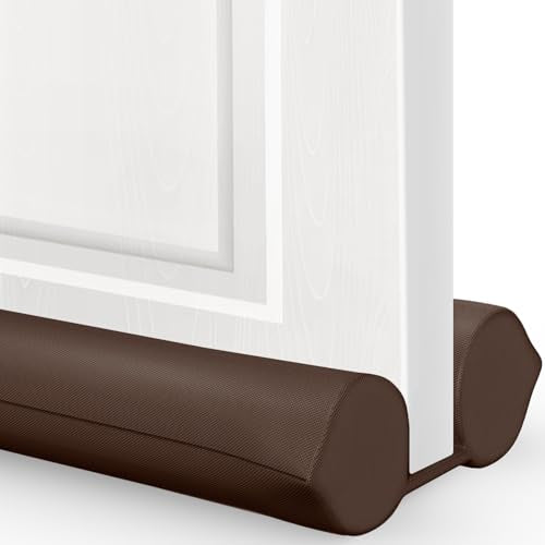Comfyanno Under Door Draft Stopper - Bottom Door Gap Filler & Seal - Fits 24” to 30” Door, Block Cold Air, Noise, Sound, Wind, Bugs, Easy to Install, Double Side Block, No Adhesive, Brown - color: Brown, size: 30 Inch (Pack of 1)