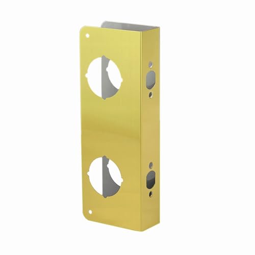 Door Guard Reinforcer, Add Extra Security to Your Home and Prevent Unauthorized Entry, Fit 2-3/8 Doorthick with 5-1/2 Door Hole, Repair Doors with Satin Brass Finish - color: K9001 Satin Brass