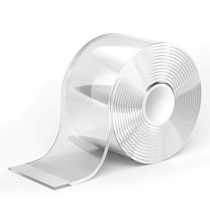 Strong Double Sided Tape Heavy Duty Widely, No Residue Clear Double Sided Mounting Tape,Two Sided Adhensive Nano Tape for Walls,Carpet,Posters,Dorm Room Essentials Teacher Must Haves - size: 1.97“ x 9.84’