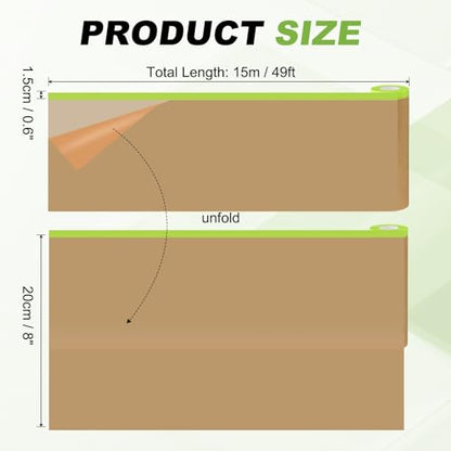 HARFINGTON Pre-Taped Masking Paper, 8" x 49 ft Paint Adhesive Protective Paper Painter Tape and Drape for Masking Auto Body Covering Wall Skirting Frames, Green - color: Green, size: 8 IN x 49 FT