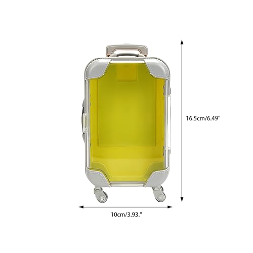 False Eyelash Storage Box, Portable Travel Organizer Mini Luggage False Eyelash Tray Makeup Tool (YELLOW) - color: YELLOW