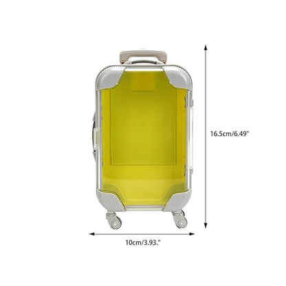 False Eyelash Storage Box, Portable Travel Organizer Mini Luggage False Eyelash Tray Makeup Tool (YELLOW) - color: YELLOW