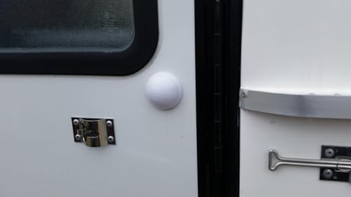 Rocky Mountain Goods Door Bumper Wall Protectors Pack of 2 - Strong Large White Door Stops to Protect Door and Wall - Self Adhesive Easy Install - Residential and Commercial - Shock Absorb Knobs