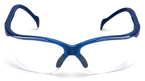 Pyramex Venture II Safety Eyewear, Indoor/Outdoor Mirror Anti-Fog Lens - color: Metallic Blue Frame