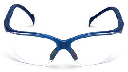 Pyramex Venture II Safety Eyewear, Indoor/Outdoor Mirror Anti-Fog Lens - color: Metallic Blue Frame
