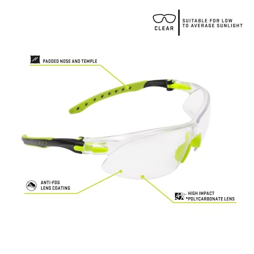 ULTRX Unisex Safety Glasses - color: Lime Green
