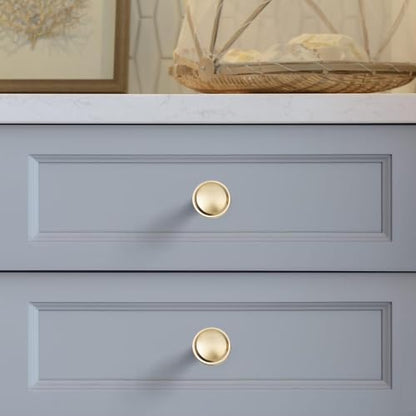 Brushed Bronze Solid Alloy Cabinet Knob Soft-Touch Color 30 Pack Round Knurled Cabinet Handle Hardware Drawer Pulls (20, Brushed Gold) - color: Brushed Gold