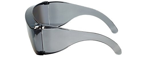 Calabria 3000 Fitover Safety Glasses with Uni-Lens – [Silver Mirror] Wrap Around Eye Protection | Anti-Fog Scratch Resistant | Protective Eyewear - color: Silver Mirror