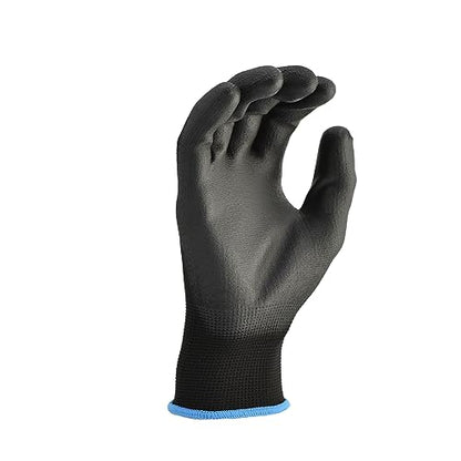 G & F Work Gloves for Men, Lightweight Grip, Polyurethane Coated, Touchscreen Compatible, Flexible & Breathable, Durable Construction, Ideal for Gardening, Mechanics, and General Duty Tasks, 12 Pairs - size: Medium
