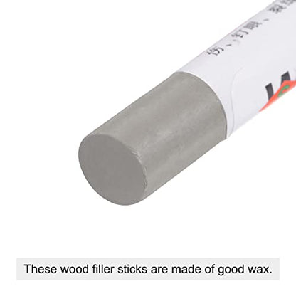 uxcell Wood Wax Filler Stick, Furniture Crayons Wooden Repair Wax Filler Stick Touch Up Wax Paint Pens for Scratches Holes Floor Laminate Tables Desks, Light Gray - color: Light Gray