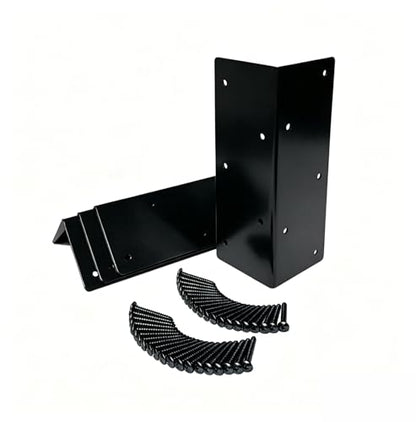 Hi Flame Garden Raised Bed Corner Brackets with Screws for Furniture Flower Vegetable Planter (9" Black, Set of 4)