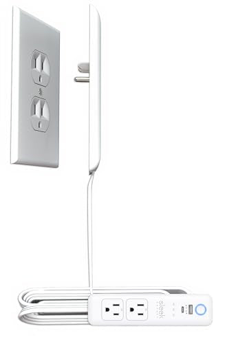 Smart Sleek Socket: Universal Outlet Concealer with Wi-Fi Smart Power Strip - size: 5ft - Smart, style: Standard Outlet