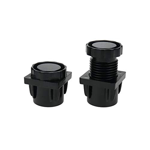 Quluxe Adjustable Feet, 1 Inch Square Tube Inserts Kit Furniture Glide Adjustable Leveler for Table Desk Leg- Black (Pack of 12)