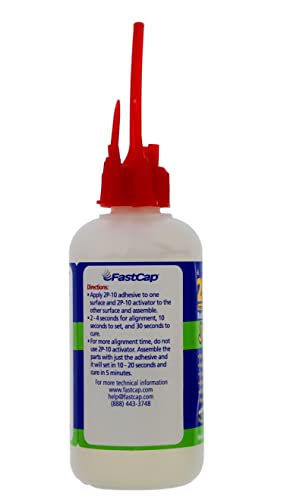 FastCap 2P-10 JEL (RT-Rubber-toughened) – High Performance Heavy-Duty Super Glue - (CA Adhesive) -10 oz/283g. Great for use on Vertical Surfaces. Shock Resistant. Activator Sold Separately (1-Bottle) - style: Jel RT