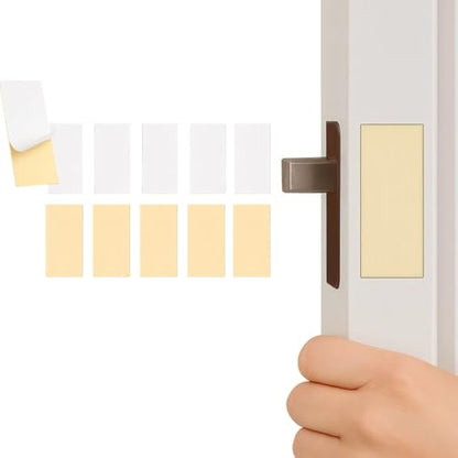 10 Pcs Door Hole Filler Plates 1"x2-1/4", Blank Strike Plate Covers with Double-Sided Tape, Deadbolt Lock Repair Kit, Door Edge Shim for Wood & Metal Doors
