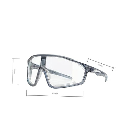 Photochromic Cycling Glasses for Men Women, UV400 Photochromic Sunglasses for Cycling, MTB, Running, Fishing, Baseball, Clear to Dark Bike Glasses, Riding Glasses with Photochromic Lenses