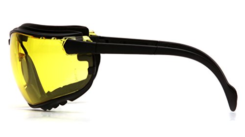 Pyramex V2G Safety Glasses, Black Frame/Amber Anti-Fog Lens - color: Black Frame/Amber Anti-fog Lens
