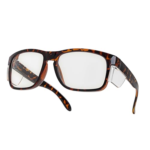 Z87Anti-Fog Photochromic Blue Light Blocking Safety GlassesUV400 Impact Resistant Protective Eyewear, for Men Women - color: Leopard