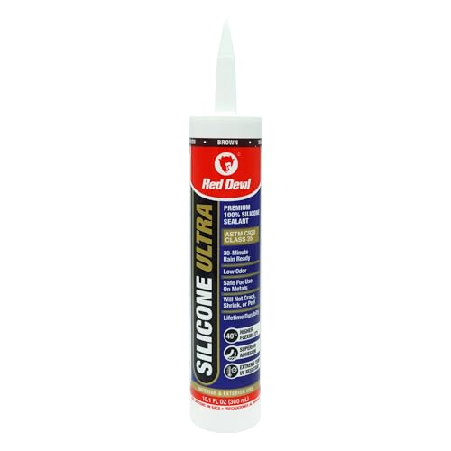 Red Devil 078040 Silicone Ultra 100% RTV Silicone Sealant, 10.1 oz., Brown, 12 Pack - color: Brown, size: 12 - Pack, style: 10.1 oz.