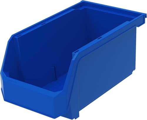 ReadySpace Plastic Containers for Organizing and Storage Bins for Closet, Kitchen, Office, Garage or Pantry Organization, Stackable Bins, Large (14.8" x 8" x 7"), 6-Pack, Blue - color: Blue, size: Large, 6-pack