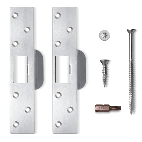Door Strike Plate 7", 2 Pack, Oversized Reinforced Striker Plate, Heavy Duty, Repair Damaged Worn Frame/Slot/Jamb, Large Hole to Fix Latch Sticking (Satin Nickel) - color: Satin Nickel, size: 2 Pack