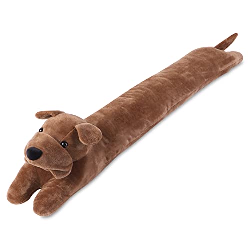 Dog Under Door Draft Stopper Heavy Duty, 3LB 36 Inch Decorative Fabric Door Draft Blocker, Animal Weather Stripping Sound Proof Bottom Seal, Save Energy Reduce Noise Air Stopper Guard - color: Coffee