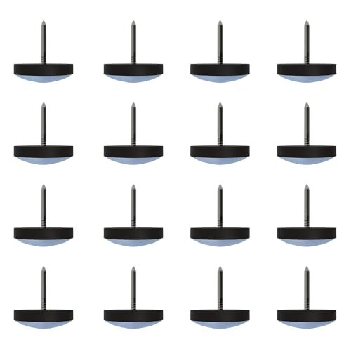 Gadgetime USA Nail On Furniture Glides for Chairs & Tables - 1 Inch, 16 Pack - Chair Leg Floor Protectors for Hardwood Floors & Carpets-Furniture Pads for Dining Chair & Cabinets
