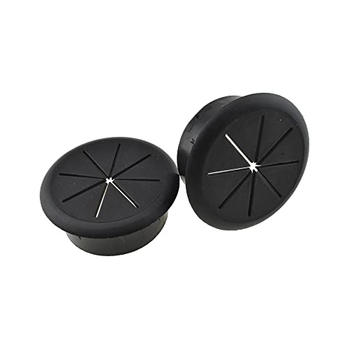 HAHIYO 2Pcs 2Inch/50mm Black ABS Plastic Eight-petaled Desk Grommet Wire Grommet Cable Management Cord Hole Cover Desk Wire Hole Insert Wire Organizer for Computer Office Home School Equipment Systems - color: Black, size: 8-petaled-2in-black-2P