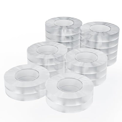 20 Rolls Double Sided Tape, Nano Tape, Transparent Adhesive Tape, Traceless Adhesive Tape, Removable, Washable, Reusable, Suitable for Carpets, Photo Walls, 9.85 Feet Per Roll - size: 9.85 Feet Set of 20